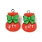 Christmas Theme Opaque Resin Pendants, with Platinum Iron Loop, Gift bag, 22.5x16x7.5mm, Hole: 2mm