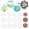 18Pcs 3 Styles MDF Wood Pendants, Mixed Shapes, 81x72~82x3mm, Hole: 10~10.5mm, 6pcs/style