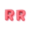 Spray Painted Alloy Pendants, Rubberized Style, Pink, Letter R, 18x15x6mm, Hole: 1.5mm