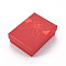 Cardboard Necklaces or Bracelets Boxes, with Sponge Inside, Rectangle, Bowknot Pattern, FireBrick, 9.1x6.9x3.15cm