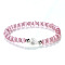 Synthetic Selenite Heart & Round Beaded Stretch Bracelet