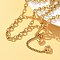 304 Stainless Steel Toggle Heart Y Necklaces for Women, Real 18K Gold Plated, 19.69 inch(50cm)