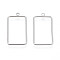 Brass Pendants, Rectangle, Nickel Free, Real Platinum Plated, 21x12x1mm, Hole: 0.5mm