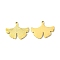 Ion Plating(IP) 304 Stainless Steel Manual Polishing Pendants, Ginkgo Leaf Charm, Golden, 13.5x16.5x1mm, Hole: 1.2mm