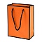 Rectangle Paper Bags with Twisted Rope Handles, for Gift Bags and Shopping Bags, Orange, 20x10x28cm