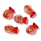 Handmade Foil Lampwork Fish Beads, with Enamel, Gradient Color, Red, 20x23x8.5mm, Hole: 1.8mm