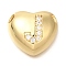 Rack Plating Brass Micro Pave Cubic Zirconia Pendants, Cadmium Free & Lead Free, Heart with Letter A~Z Charms, Real 18K Gold Plated, Letter J, 14.5x16x6mm, Hole: 3mm