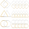 1 Box 120Pcs Earring Hoop 3 Shapes Beaded Earring Making Hoop Gold Silver Beading Earring Findings Hoops Square Triangle Open Bezel Pendant Frame for DIY Earrings Jewelry Making Supplies