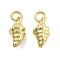 Brass Pendants, Ocean Series Charms, with Jump Ring, Real 18K Gold Plated, Conch, 14x6.5x6.5mm, Hole: 3.5mm