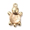 Acrylic Alloy Pendants, Gold, Tortoises, PeachPuff, 22x13.5x6.5~6.8mm, Hole: 1.6mm