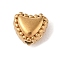 304 Stainless Steel Beads, Golden, Heart, 6x6.5x5mm, Hole: 1.6mm