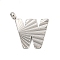 304 Stainless Steel Charms, Handmade Engrave Figure, Full Polished, Stainless Steel Color, Letter W, 13.5x13.5x2mm, Hole: 1.8mm