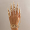 Halloween Gothic Flower
Iron Finger Ring Bracelets for Women, Golden, 6-1/4 inch(16cm)