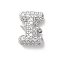 Brass Micro Pave Cubic Zirconia Letter Links, for Personalized Name Necklace Making, Long-Lasting Plated, Cadmium Free & Lead Free, Letter I, 14x10x4mm, Hole: 1.2mm