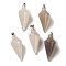 Natural Grey Agate Pendants, Cone Charms with Rack Plating Platinum Plated Brass Snap on Bails, 36~36.5x15~15.5mm, Hole: 5~6.5x2mm
