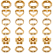 48Pcs 6 Styles Brass Bead Frame, Mixed Shapes, Real 24K Gold Plated, 8~11x8~10x2~3mm, Hole: 0.7~2mm, 8pcs/style