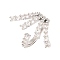 Brass Micro Pave Clear Cubic Zirconia Open Cuff Rings, for Women, Lead Free & Cadmium Free, Platinum, Inner Diameter: 17.5mm