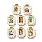 Barss Pendants, with Plastic Beads and Paper, Rectangle with Fantastic Saints, Cadmium Free & Nickel Free & Lead Free, White, 27x22x6mm, Hole: 2.2mm