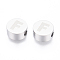 Tarnish Resistant 304 Stainless Steel Beads, Flat Round with Letter, Letter.F, 10x4.5mm, Hole: 2mm