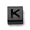 Ion Plating(IP) 304 Stainless Steel Square Slide Charms, Black, Letter K, 9x8x4mm, Hole: 3.5x8.5mm