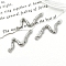 Alloy Connector Charms, Platinum, Wavy Textured Bar, 29x12mm