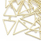 合金オープンバックベゼル大きなペンダント  UVレジンDIY用  エポキシ樹脂  プレスジュエリー  三角形  ライトゴールド  35x27.5x2mm  穴：2.5mm PALLOY-S132-007-2