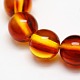 Buddhist Jewelry Beaded Findings Resin Imitation Blood Amber Round Bead Strands RESI-L002-10mm-G010-2