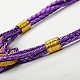 Trendige geflochtene Lederimitat Matinee Halsketten für Frauen NJEW-PJN868-2-3