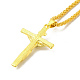Collar colgante de cruz de crucifijo de aleación con cadenas de trigo NJEW-K245-002G-3