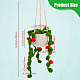 毛糸かぎ針編み植物バスケット吊り下げ装飾  車のバックミラーの装飾用  ダークシーグリーン  43cm FIND-WH0152-161B-2