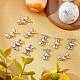 Beebeecraft 10Pcs 2 Colors Brass Pave Clear Cubic Zirconia Charms KK-BBC0003-80-4