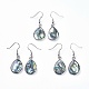 Teardrop Platinum Tone Brass Natural Paua Shell Dangle Earrings EJEW-M060-08-01-3
