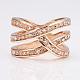 Véritable alliage d'étain plaqué or rose strass tchèque anneaux creux à large bande pour femmes RJEW-BB09730-6RG-2