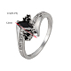 Real Platinum Plated Brass Cubic Zirconia Rings RJEW-EE0001-037D-5