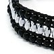 Schöne schwarze Achat Perlen Armbänder X-BJEW-F059-01-1