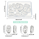 DICOSMETIC 16Pcs 2 Style Oval with Moon & Star 304 Stainless Steel Cabochons STAS-DC0002-66-3