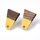 Resin & Walnut Wood Stud Earring Findings MAK-N032-001A-B02-2