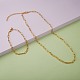 Brass Paperclip Chains Necklaces & Bracelets Sets sgSJEW-PH01378-01-3