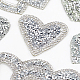 FINGERINSPIRE 6Pcs Heart Shape Rhinestone Patches Silver Heart Rhinestone Appliques Shinny Heart Shape Crystals Appliques With Container Decorative Accessories for DIY Craft Clothing Repair DIY-FG0002-28-4
