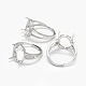925 componentes de anillo de dedo de garra de diamante de imitación de plata esterlina STER-E061-42P-1
