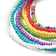 Ensemble de bracelets de cheville en perles de verre couleur bonbon AJEW-AN00460-5