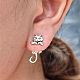 Alloy Cat Front Back Stud Earrings for Women EJEW-G323-01AS-3
