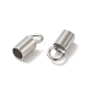 Rhodium Plated 925 Sterling Silver Cord Ends STER-P055-01D-P-2