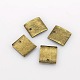 Laiton Blank tag breloques de tranche carrée pendentifs KK-O033-AB02-NF-1