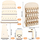 CHGCRAFT 4-Tier Wood Earring Display Card Stand with 24Pcs Earring Display Cards and Hooks for Jewelry Display ODIS-WH0054-01-2