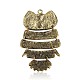 Grandes colgantes de bronce antiguo del tono de la aleación del esmalte de aves ENAM-J521-01AB-NF-2