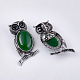Natural Green Onyx Agate Brooches/Pendants G-S353-05F-2