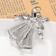 Jingling Bell Brass Micro Pave Clear Cubic Zirconia Safety Brooches JEWB-I007-01-2