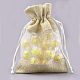 綿＆オーガンジーの梱包袋巾着袋  ライトカーキ  13.1~14.5x9.5~10cm ABAG-S004-09B-10x14-1