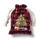Bolsas de yute rectangulares con tema navideño con cordón de yute ABAG-E006-01A-4